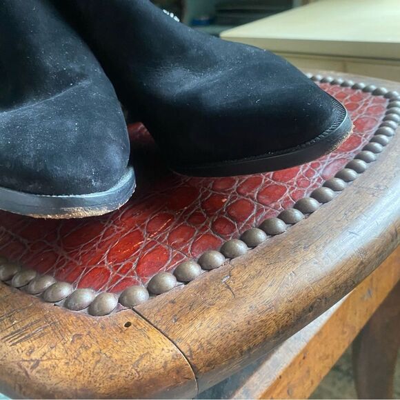 Schutz Teja Embellished Harness Boots Black Suede size 6.5 - Picture 5 of 7